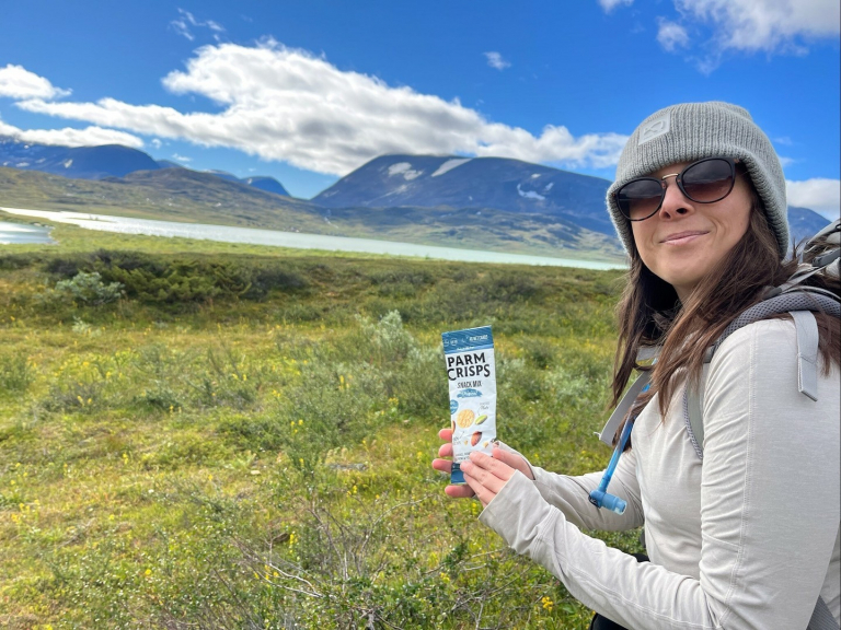 Looks like Kayla brought the perfect snack to fuel her hike through the trails of Sweden! 🏔️⁣
⁣
#parmcrisps #cheesecrisp #snack #hiking #cheese #sweden
